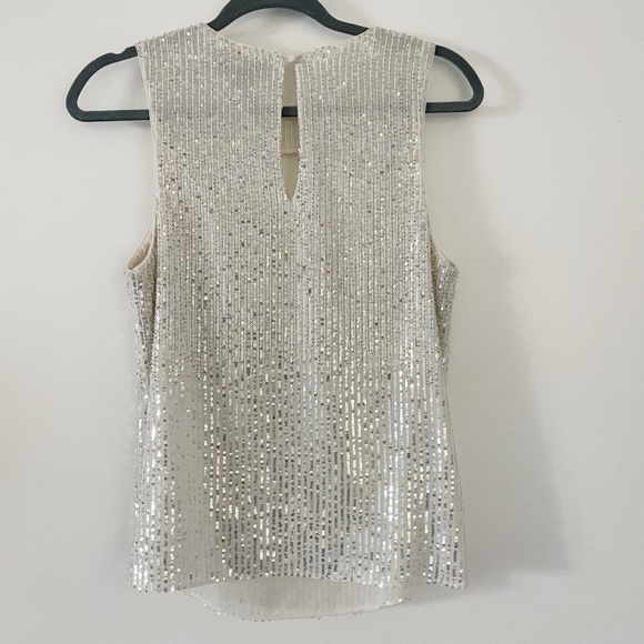 Marciano by Guess, Leanna Sequin Top in Silver & Vanilla - Picture 5 of 15